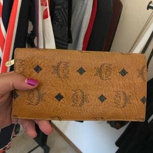 MCM - Cognac Bi Fold Leather Long Wallet